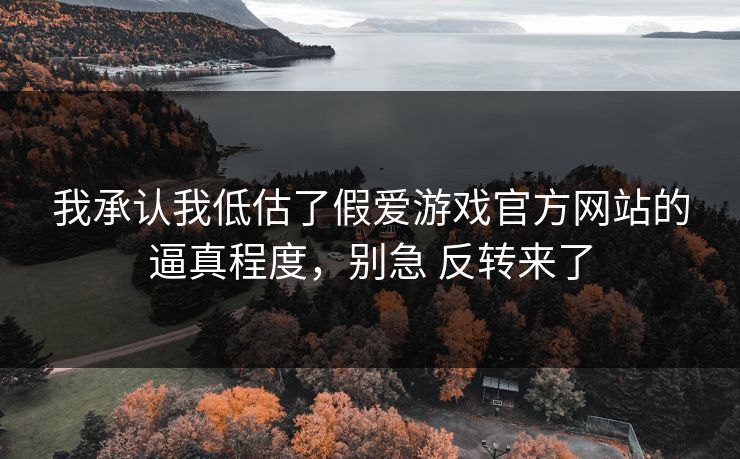 我承认我低估了假爱游戏官方网站的逼真程度，别急 反转来了