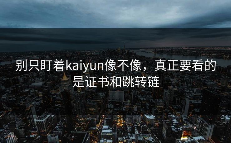 别只盯着kaiyun像不像，真正要看的是证书和跳转链